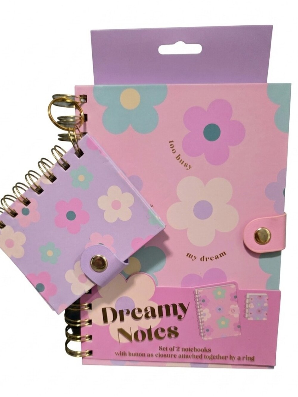 Dreamy Notes Floral Notebook Set [2pcs] in Pastel Pink & Lavender